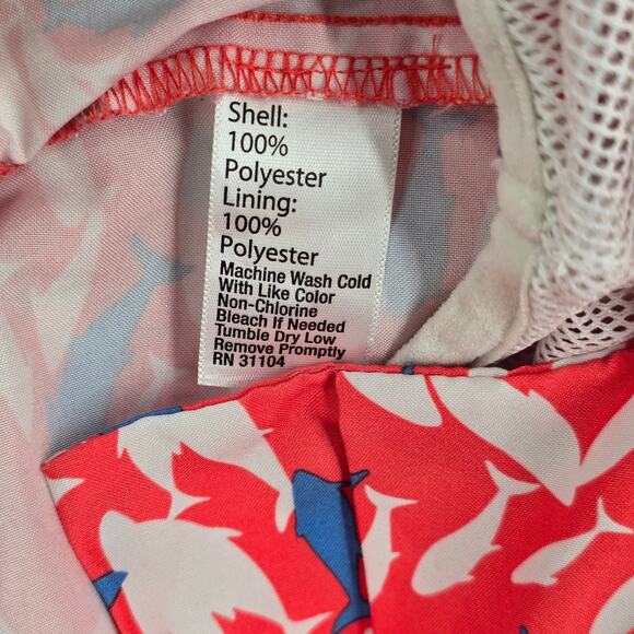 Crown & Ivy Pink Shark Fish Board Mesh Lined Swimwear Pants Shorts M Medium - Picture 8 of 8